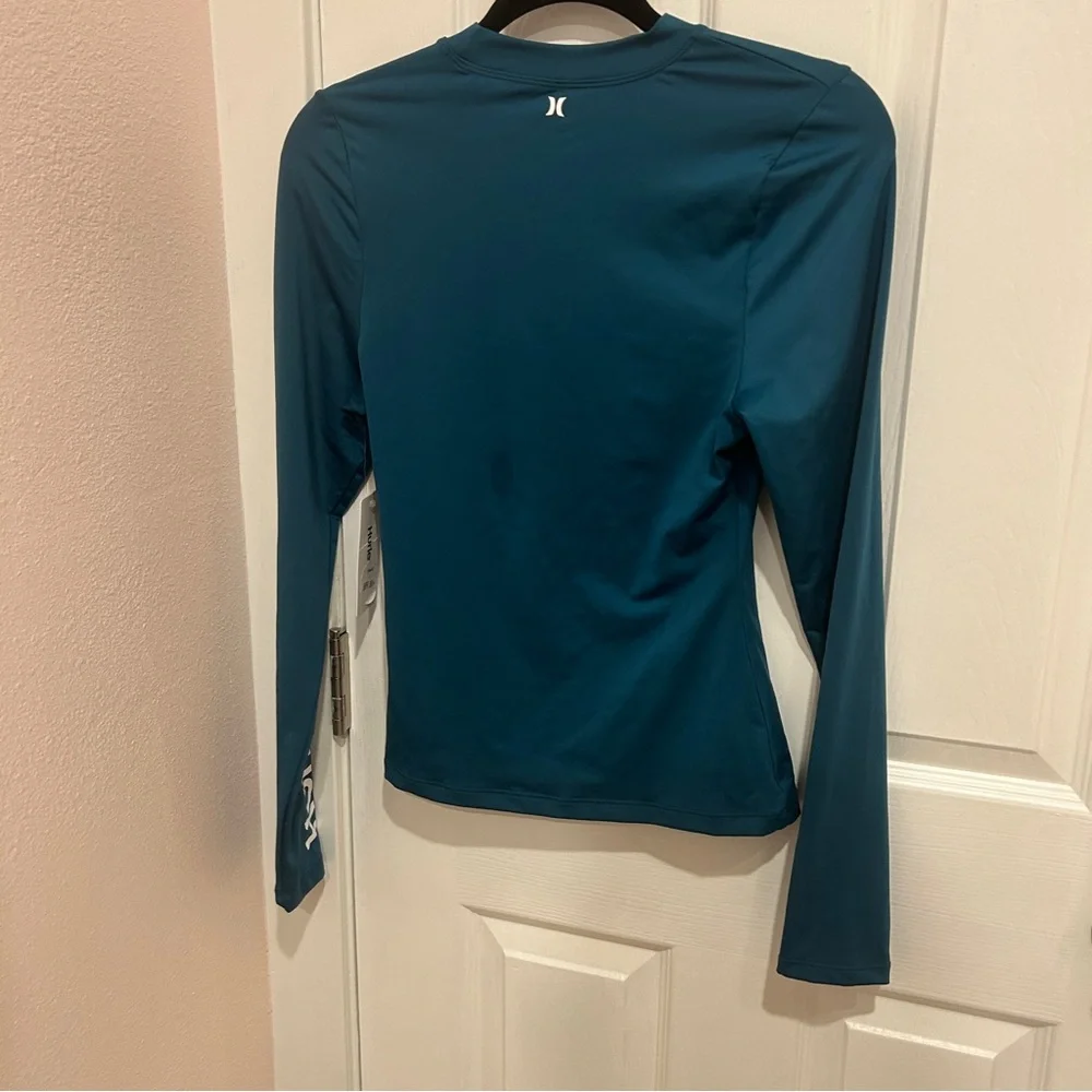 Hurley teal long sleeve rashgaurd sun protection top - Picture 2 of 6